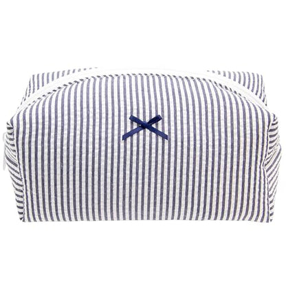 PAZIMIIK Cozy Makeup Bag for Women,Zipper Cosmetic Pouch,Stripe Navy Blue - color: Stripe Navy Blue