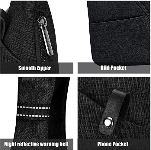 OSOCE Sling Bag for Men, RFID Blocking, Quick-Release Buckle, Black, 2.0S - color: Black 2.0, size: Small