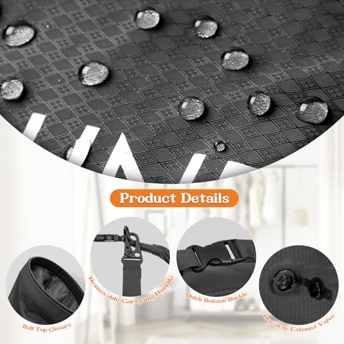 Compression Laundry Bag for Travel, Dirty Clothes Travel Laundry Bag - color: Black, size: Medium
