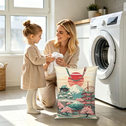 Fuji Mountain Travel Laundry Bag Washable Dirty Clothes Bag for Gym - color: Fuji Mountain