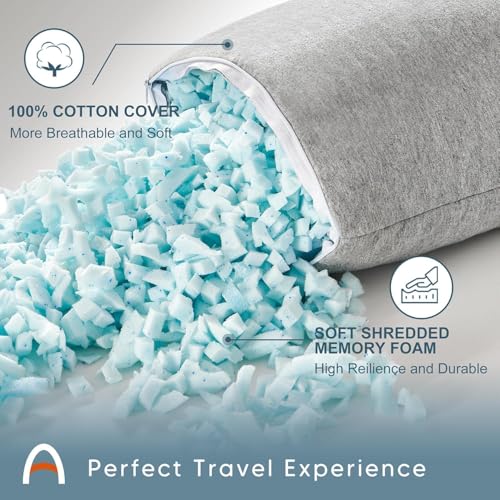ACCURATEX Camping Pillow, Shredded Memory Foam Compressible Travel Pillow - color: Purple