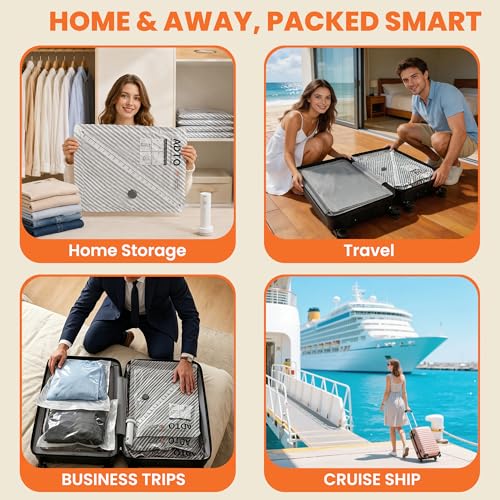 15 Pack Travel Vacuum Storage Bags for Clothing with Rechargeable Pump, Compression Packing Bags for Luggage and Suitcase, Space Saver Seal Bags for Clothes Travel Essentials - size: 15 Combo Travel Size