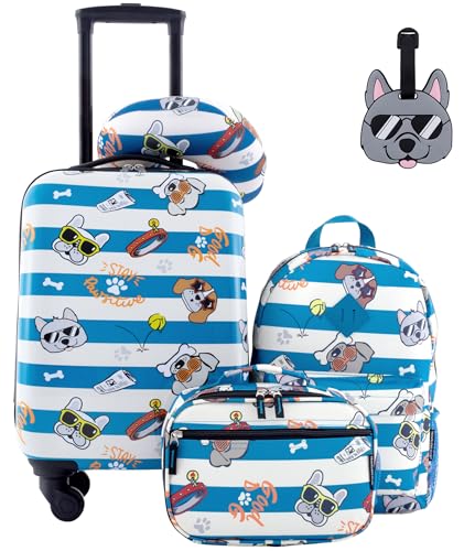 Travelers Club 5 Piece Kids' Luggage Set, Cool Dog - color: Cool Dog