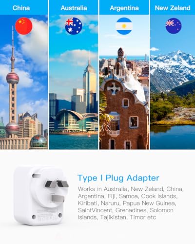 HANYCONY US to Australia New Zealand Plug Adapter, Type I Power Adapter - style: Type I - Australia China
