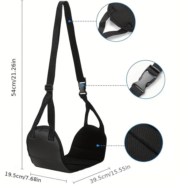 1 Pack Portable Airplane Footrest Hammock, Adjustable Memory Foam Travel Foot Rest, Foldable Foot Support for Airplane, Train, Office Desk & Long Trips