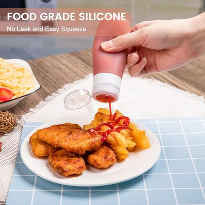 MICEBAY 3 oz Condiment Squeeze Bottles, Leakproof Salad Dressing Container - color: Candies, size: 3 OZ