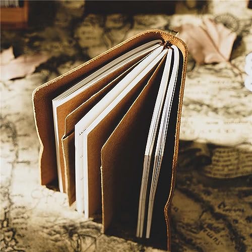 Genuine Leather TN Travel Notebook Protective Cover Journal Sketchbook Planner Agenda Diary Personal Organizers Noteboo (Brown Portable) - color: Brown Portable