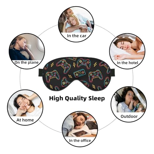 Doodle Game Controller Sleep Mask Eye Mask with Adjustable Strap Eye Sleep Shade Cover Blocks Light for Women Men Airplane Travel Nap - color: Doodle Game Controller