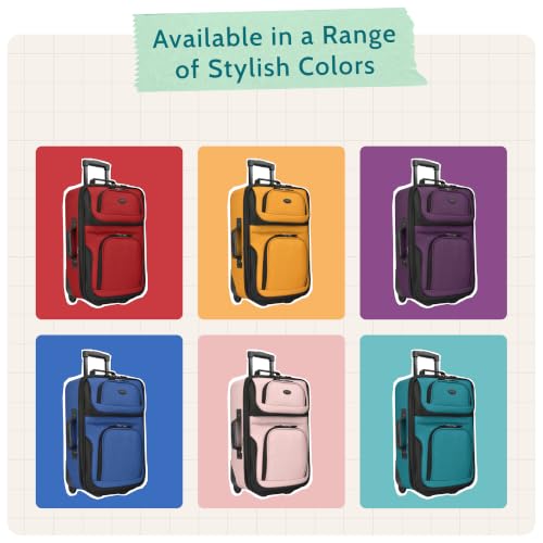 U.S. Traveler Rio Lightweight Softside Rolling Carry-on Suitcase, 2-Wheel Single, Black - color: Black, size: 21"