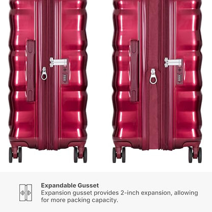 Traveler's Choice Edinburgh II Hardside Spinner Luggage, TSA Lock, Red, 3 Piece Set (21/25/29) - color: Red, size: 3 Piece Set (21/25/29)