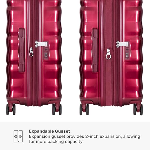 Traveler's Choice Edinburgh II Hardside Spinner Luggage, TSA Lock, Red, 25" Medium - color: Red, size: 25" Medium