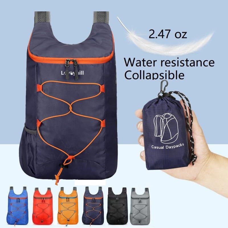 levayhill 16L Foldable Hiking Backpack,Small Packable Daypack,Dark Blue - color: Dark Blue