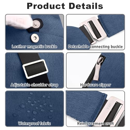 Anti Theft Travel Bag Sling Cross-body Bag Large Capacity - color: Blue, style: Left Shoulder