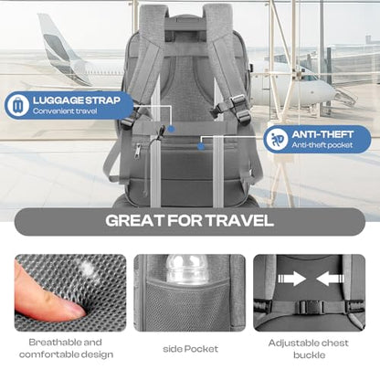 Laptop Backpack, Travel Friendly, Fits with 17.3 Laptop Bag - color: Grey, size: XX-Large