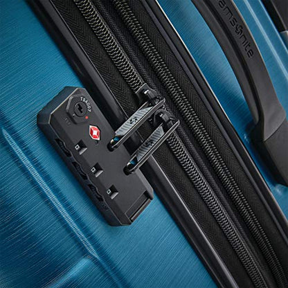 Samsonite Centric 2 Hardside Expandable Luggage with Spinner Wheels, Caribbean Blue, Checked-Medium 24-Inch - color: Caribbean Blue, size: Checked-Medium Spinner
