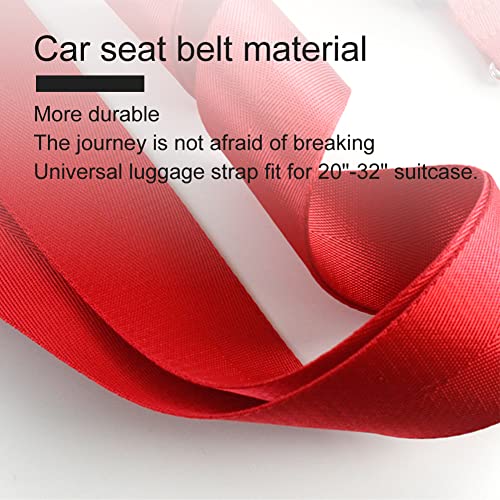 Veki Cross Luggage Straps Set TSA Approved with Lock, Red, 2pcs - color: Red, size: 2pcs