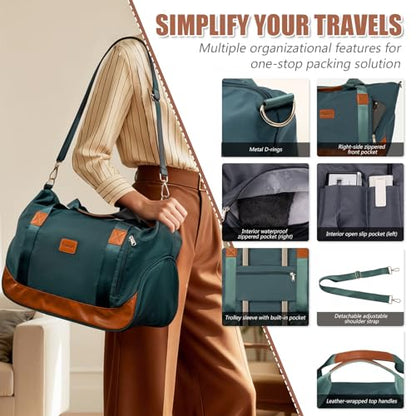 Cosbarn Luggage Sets 5 Pcs Suitcases with Wheels, 20"/24"/28",DarkGreen - color: DarkGreen, size: 5 Piece Sets (20/24/28/Db/Tb)