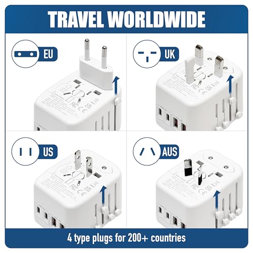 Cruise On Universal Travel Adapter, Cruise Approved [2 USB-C, 2 USB, AC] - color: [2 USB-C, 2 USB, 1 AC]