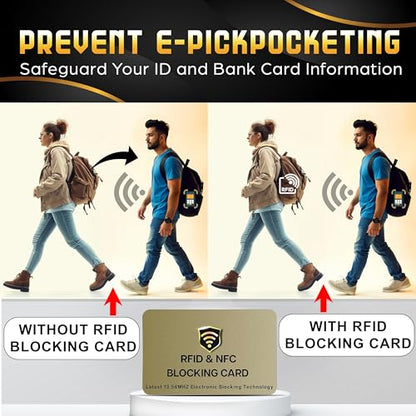 SaiTech IT 3 Pack RFID Blocking Card for Credit Debit ID Card, Golden - color: Golden