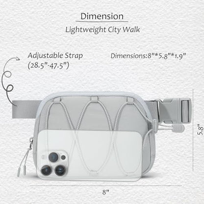 MAXTOP Small Crossbody Bags for Women Belt Bag Fanny Pack with Adjustable Strap - color: Silver Grey, style: Small Belt Bag