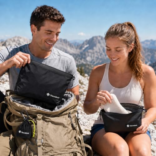 Vavabox Lightweight Travel Toiletry Bag for Women, Travel Pouch Men - color: Rose Pink