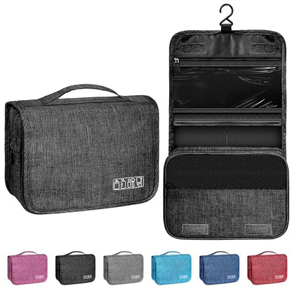 Toiletry Bag Travel Bag with Hanging Hook for Women and Men,Black - color: A-Black