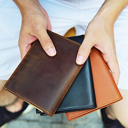 Polare RFID Blocking Napa Leather Passport Holder Travel Wallet For Men and Women (Black) - color: Black