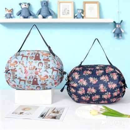 Foldable Reusable Tote Bags - Thickened 210D Nylon Waterproof Grocery Shopping Bag with Zipper & Adjustable Strap - color: Group 1-2 Pack