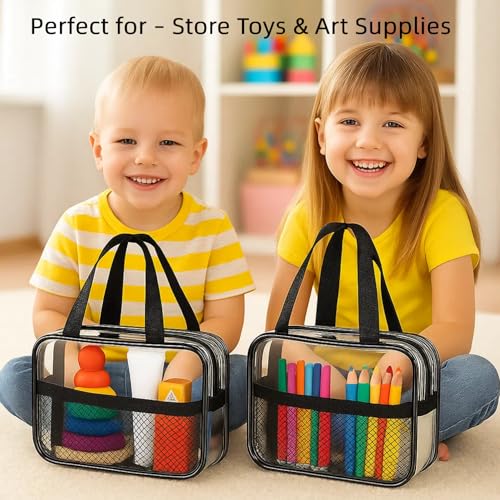 XEWEA 2PCS Small TSA Approved Clear Travel Toiletry Bags for Men Women, - color: 2PCS Small