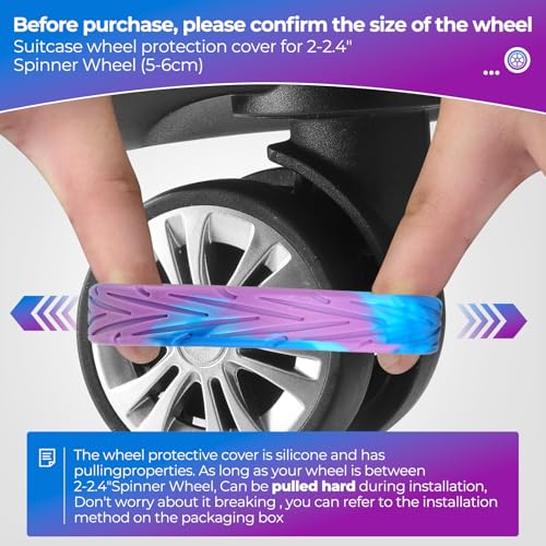8Pcs Luggage Wheel Covers, Travel Accessories (Gradient Blue & Purple) - color: Gradient Blue & Purple