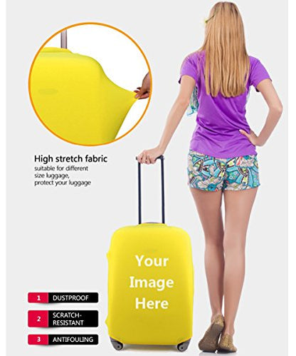Personalized Luggage Cover Spandex Suitcase Protector Washable Travel Baggage Covers 0-customize - color: 0-customize, size: S(18"-21"cover)