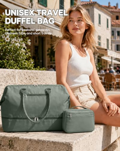 Travel Duffel Weekender Bag Women Tote Carry On Bags With Shoe Compartment