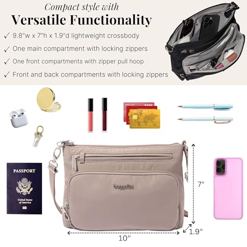 Baggallini Securtex Anti-Theft Keepsake Crossbody - color: Moonrock