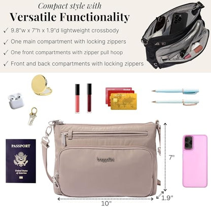 Baggallini Securtex Anti-Theft Keepsake Crossbody - color: Moonrock