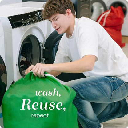 Handy Laundry XL Nylon Laundry Bag 30"x40", 60 lb Capacity, Green - color: Green, size: 30" x 40"