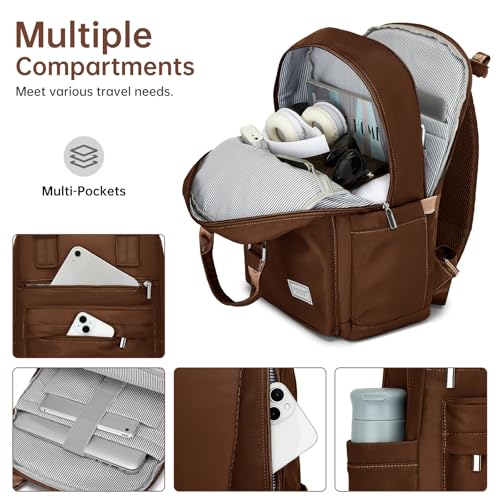 22 Inch Carry On Luggage, 3-piece Luggage Set Carry-on Suitcase - color: Mocha-3pcs, style: 3 Piece Set (Backpack)
