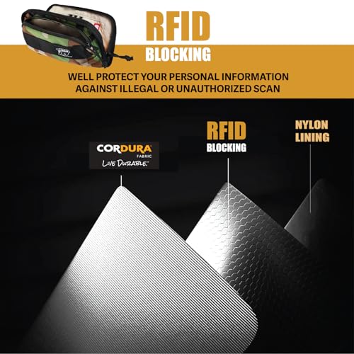 Rough Enough RFID Passport Holder, Travel Wallet with Shoulder Strap, Camo - color: Camo