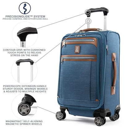 Travelpro Platinum Elite Softside Spinner Set, Coastal Blue 2-Piece (21/25) - color: Coastal Blue, size: 2-Piece Set (21/25)
