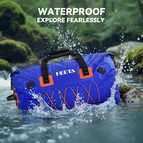 HEETA Waterproof Duffel Bag Travel Motorcycle Dry Bag Backpack 60L/80L/110L - color: Navy Blue, size: 80L