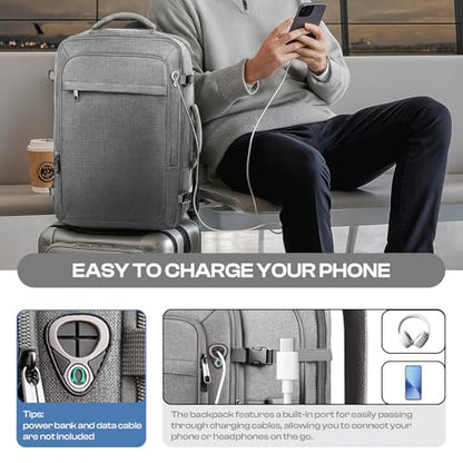 Travel Backpack, Large Big Carry on Backpack for Men,TSA Flight Approved - color: Grey, size: XX-Large