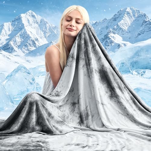 Marchpower Arc-Chill Cooling Blanket for Hot Sleepers Throw, Tie-Dye Gray - color: Tie-dye Gray, size: Throw 51" X 67"