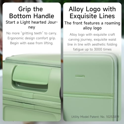 ROAMING 24-Inch Checked Luggage Expandable Hard Shell Top Opening Luggage - color: Jade cyan, size: 24-Inch Checked Luggage