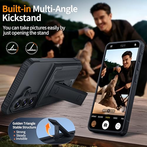 Oneagle Wallet for Samsung Galaxy S26 Case with Card Holder & Kickstand - color: Black, size: Galaxy S26