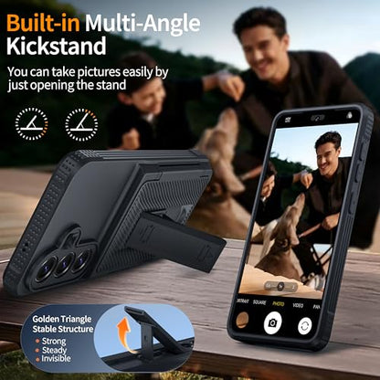 Oneagle Wallet for Samsung Galaxy S26 Case with Card Holder & Kickstand - color: Black, size: Galaxy S26