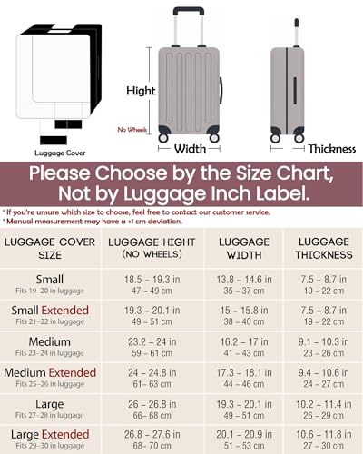 No Disassembly Suitcase Covers for Luggage - Clear PVC Luggage Cover, Transparent Suitcase Protector Cover Fit 19-30 Inch
