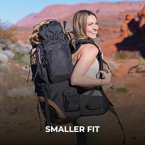 Teton 45L Scout Internal Frame Backpack for Hiking, Camping, Backpacking, Travel, Rain Cover Included, Black - color: Black, size: 45L