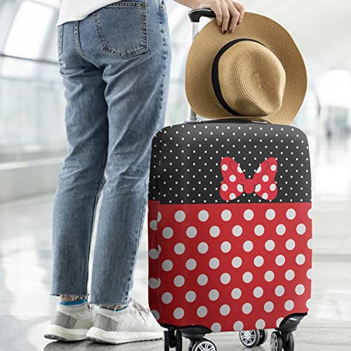 Red Bow Luggage Cover Protector Fit 29-32 Inch, Polka Dot - color: Luggage Cover-2, size: XL(29-32in)