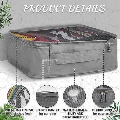 Silkfly 8 Pcs XL Packing Cube for Travel Luggage,Simple,Gray - color: Gray, size: Simple