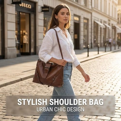 Convertible Backpack Purse for Women, PU Leather Tote Bag 3-in-1 Crossbody Shoulder Backpack Hobo Handbags for Work Travel（Brown） - color: Brown