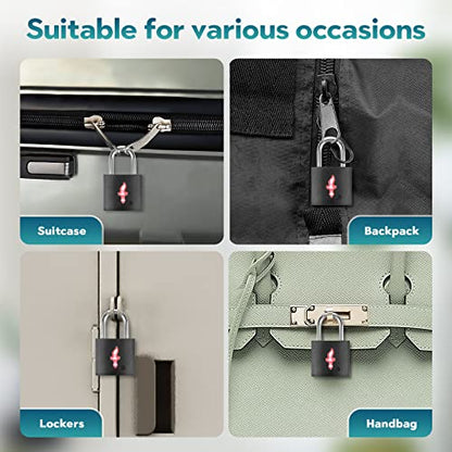 TSA Luggage Locks 8-Pack Black – Keyed Alike Safe Skies Approved for Travel - color: Black 8 packs